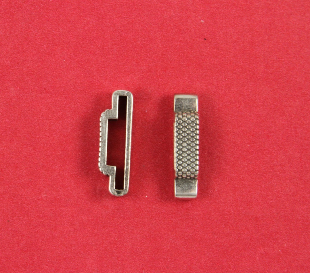 FS0100>> MADE in EUROPE 2 zamak sliders, 20mm cord sliders, flat leather cord slider, 20mm/10mm cod slider (F20/10GRT) Qty2