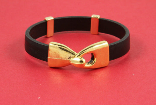 FC0225>>MADE in EUROPE zamak gold clasp, flat cord hook clasp, plain leather cord clasp, zamak closure, leather cord finding (X5844AG) Qty1