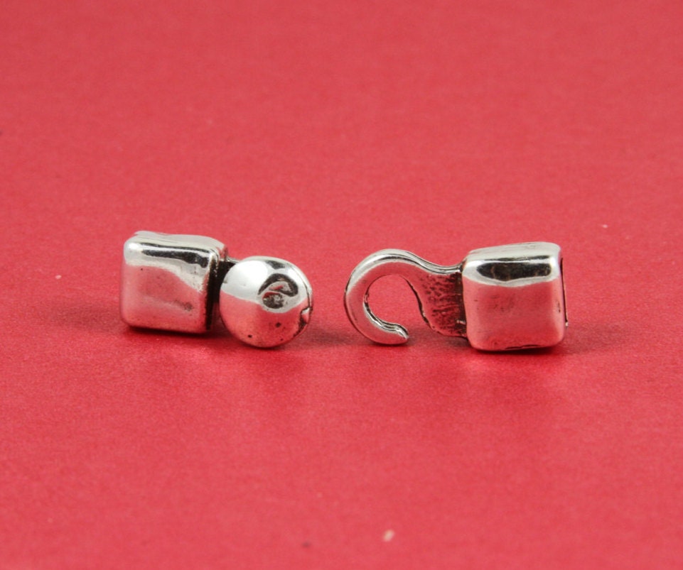 FC0209>>MADE in EUROPE zamak hook clasp, 6mm flat cord clasp,  zamak button clasp, 6mm flat cord clasp (Ablz77S) Qty1