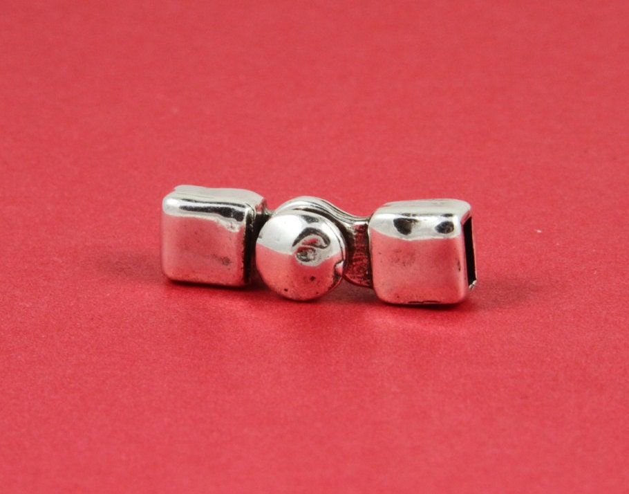 FC0209>>MADE in EUROPE zamak hook clasp, 6mm flat cord clasp,  zamak button clasp, 6mm flat cord clasp (Ablz77S) Qty1