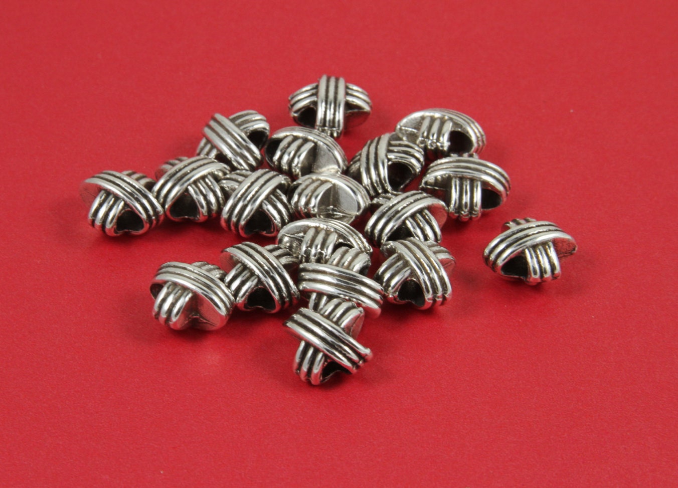 RS0090>>MADE in EUROPE 2 zamak sliders, zamak X sliders, 4mm cord slider, X bead, X tube, 4mm round cord slider (ABLZ83S) Qty2