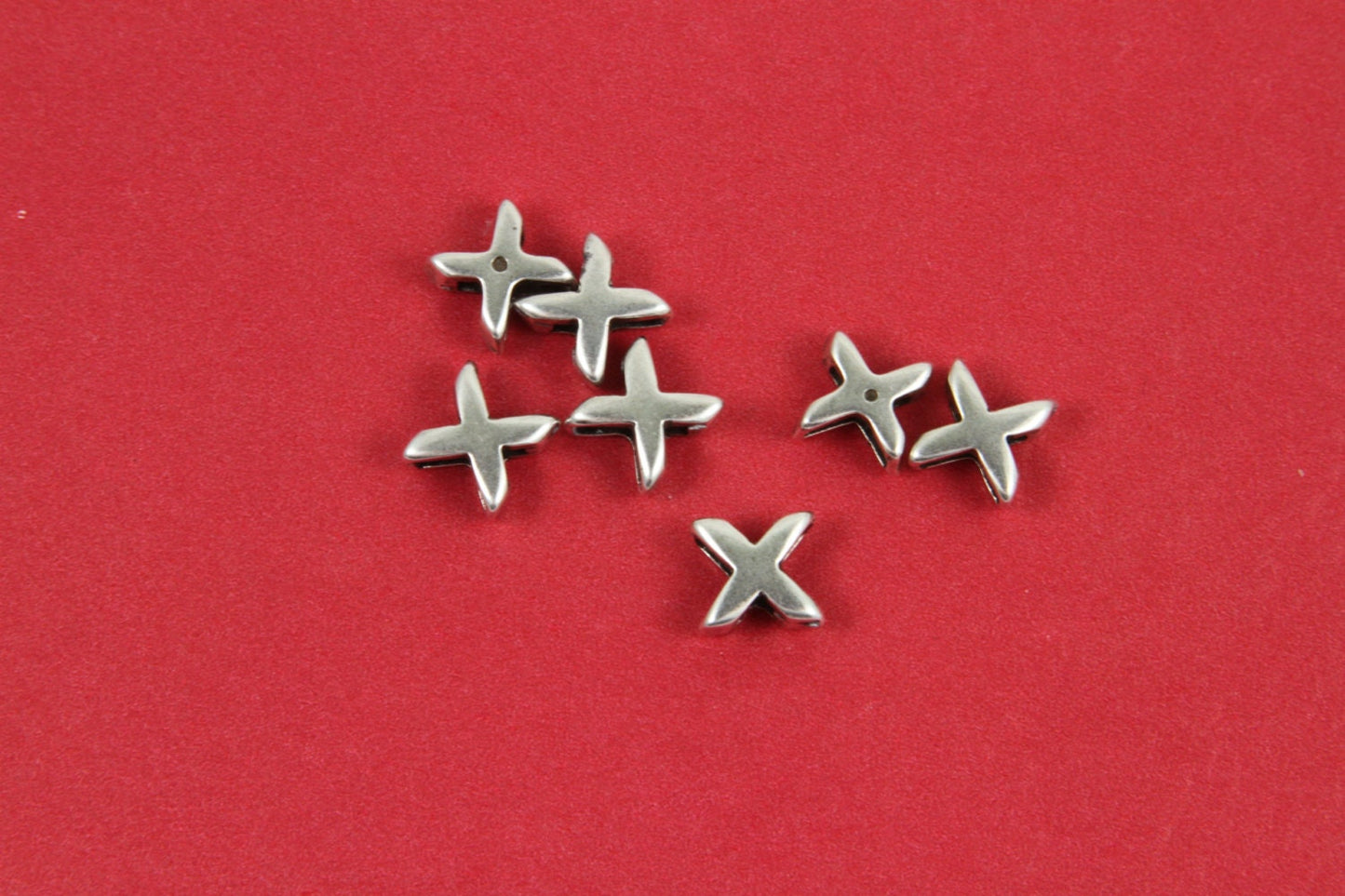 FS0431>>MADE in EUROPE 4 zamak X sliders, flat cord slider, X slider, 5mm cord slider, 5mm flat cord slider Qty4