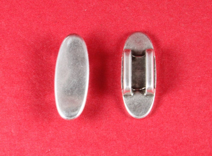 FS0005>>MADE in EUROPE 3 zamak oval sliders, 10mm flat cord sliders, 10mm cord silver sliders, zamak copper sliders Qty3