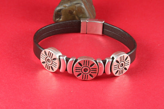 3/2  SALE!!! MADE in EUROPE 3 flat metal sliders, zamak slider, 10mm cord slider, bracelet slider (B1614AS) Qty3