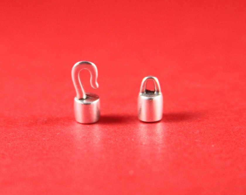 RC0057>>MADE in EUROPE 2 sets of round cord hook clasp, round cord hook, leather cord hook clasp,  Qty2