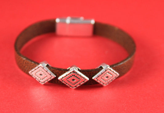 FS0096>>MADE IN EUROPE 2 zamak rhombus sliders, flat cord slider, 10mm flat cord sliders, silver sliders Qty2