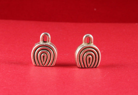 6/5 MADE in EUROPE 2 silver cord ends, 10mmx4mm cord ends, leather cord end (B3170AS)