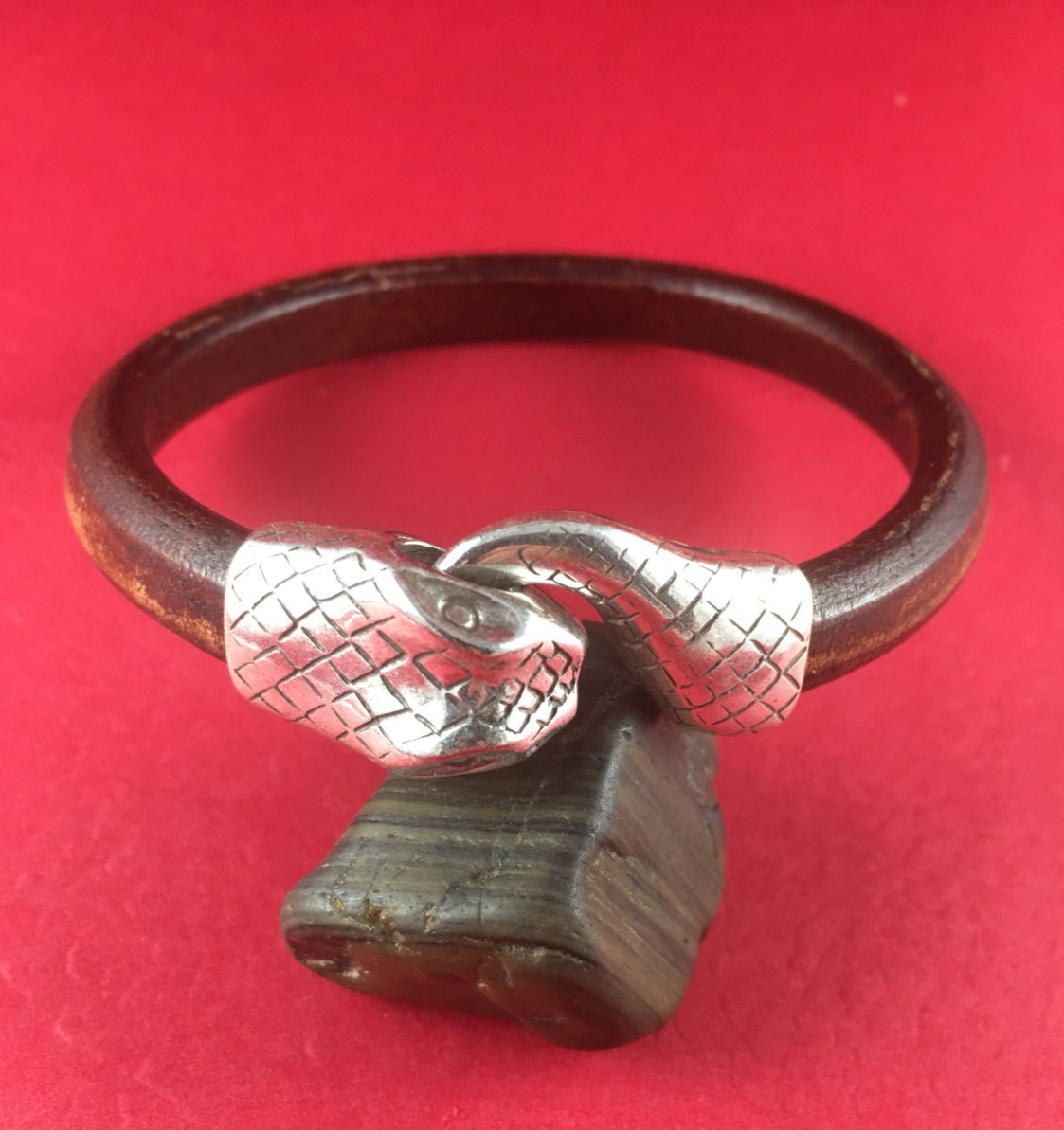 6/6 MADE in EUROPE zamak snake hook clasp, silver hook clasp, licorice cord snake clasp (6705) qty1
