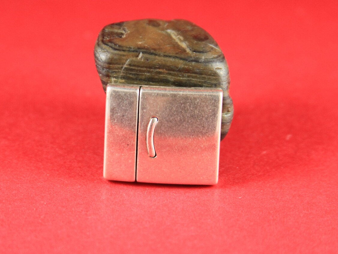 FC0175>>MADE in EUROPE zamak clasp, 20mm flat cord clasp, large clasp, silver clasp Qty1