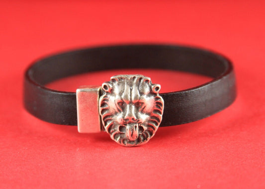 FC0168>>MADE in EUROPE zamak lion clasp, 10mm flat cord clasp, 10x2mm clasp, lion clasp Qty1