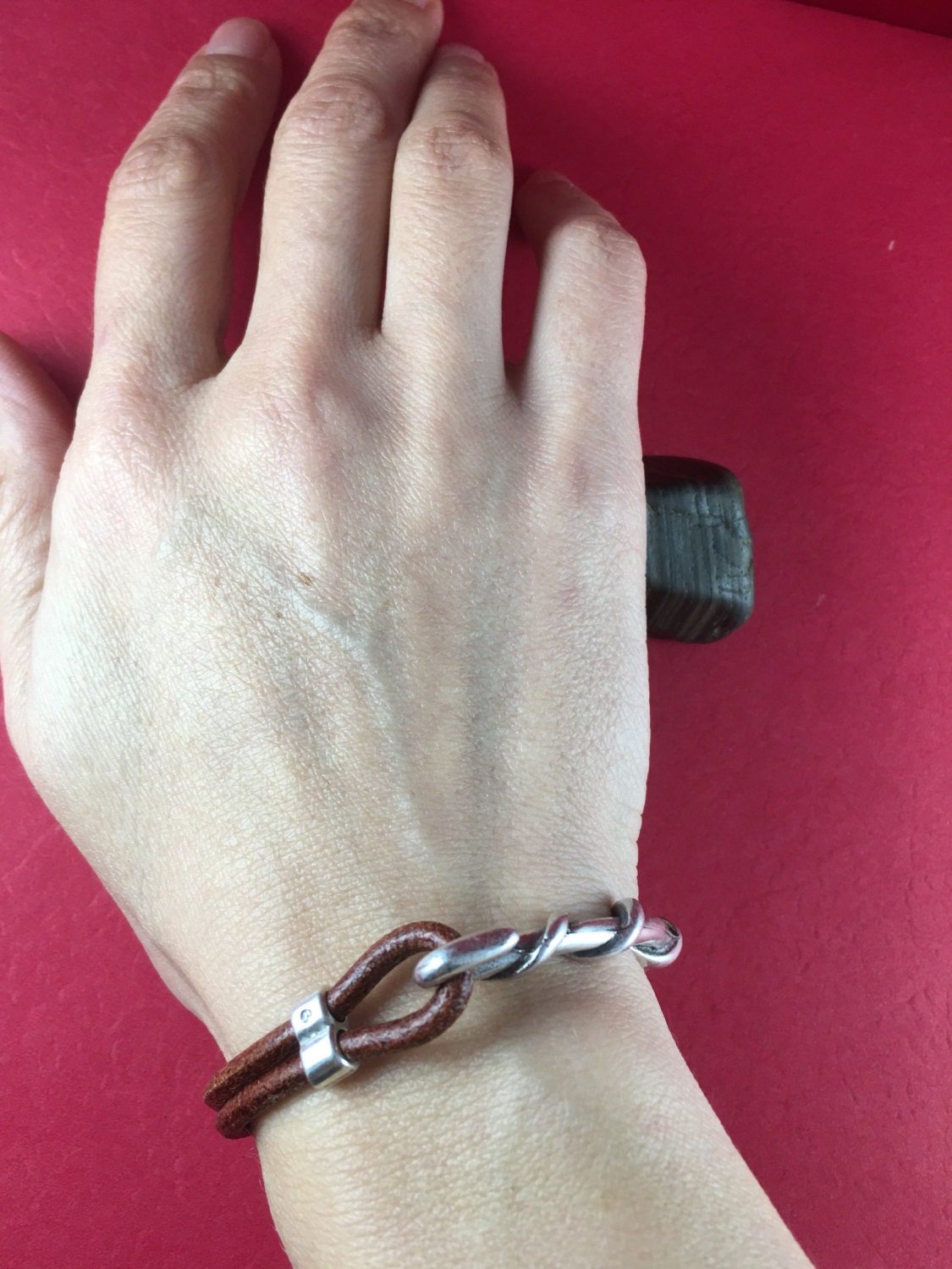 B0029>> MADE IN EUROPE  zamak half bracelet with strand separator, bracelet hook clasp (6779S) qty 1set