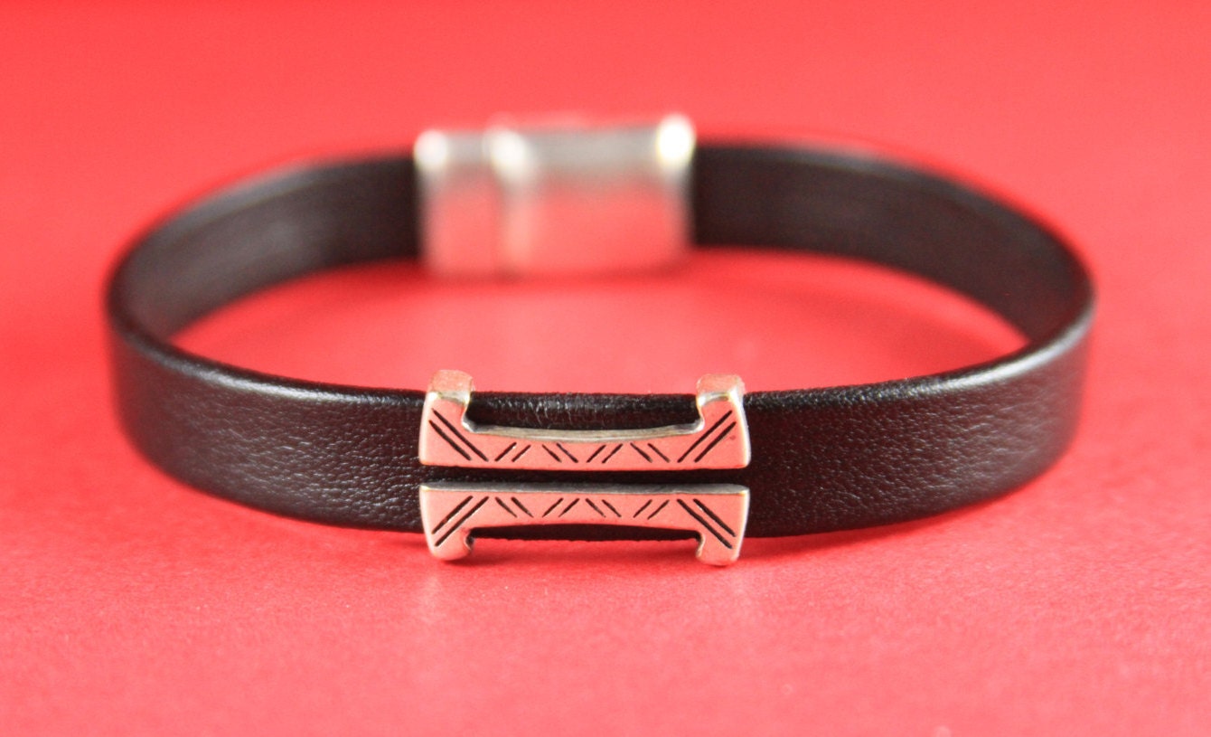 FS0118>>MADE in EUROPE 2 zamak sliders, 10mm flat cord slider, 10mm leather cord sliders, zamak sliders (78227/10) Qty2