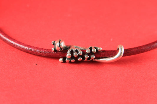 RS0047>>MADE IN EUROPE zamak iguana slider, 5mm round cord slider, bracelet slider, lizard slider, gecko slider
