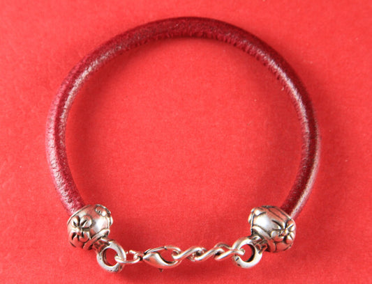 RC0007>>MADE in EUROPE Zamak 5mm round cord ends, 5mm cord clasp with extention chain, 5mm round cord adjustable floral clasp(77820/05)Qty1