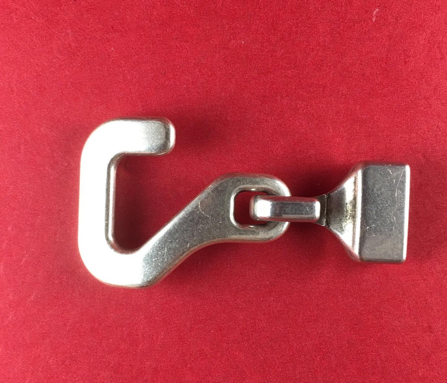 FC0031>> MADE in EUROPE zamak hook clasp, bracelet clasp, silver hook clasp, flat cord hook clasp (76995/13) Qty1
