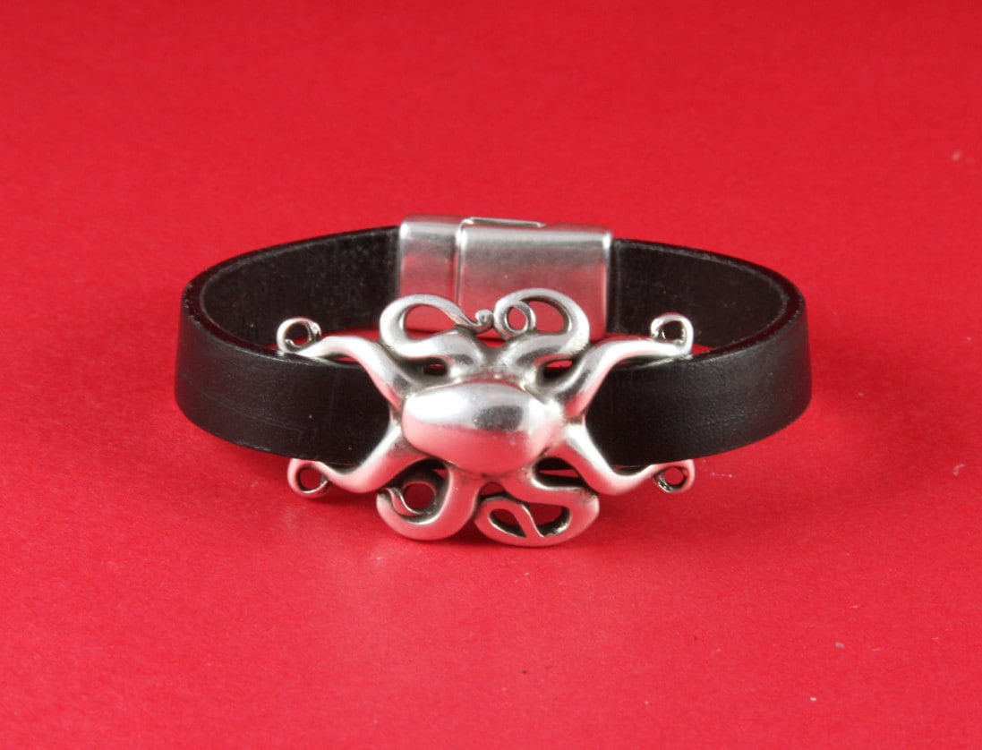 C0092>>MADE in EUROPE zamak connector, zamak octopus connector, bracelet octopus  slider, Qty1