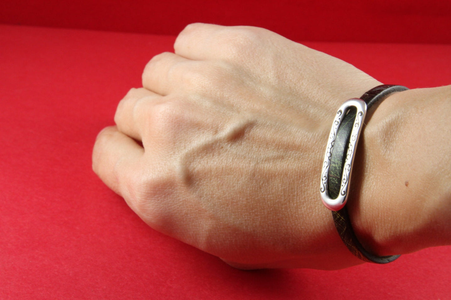 FS0061>>MADE in EUROPE zamak slider bar, flat cord spacer bar, silver engraved slider bar Qty1