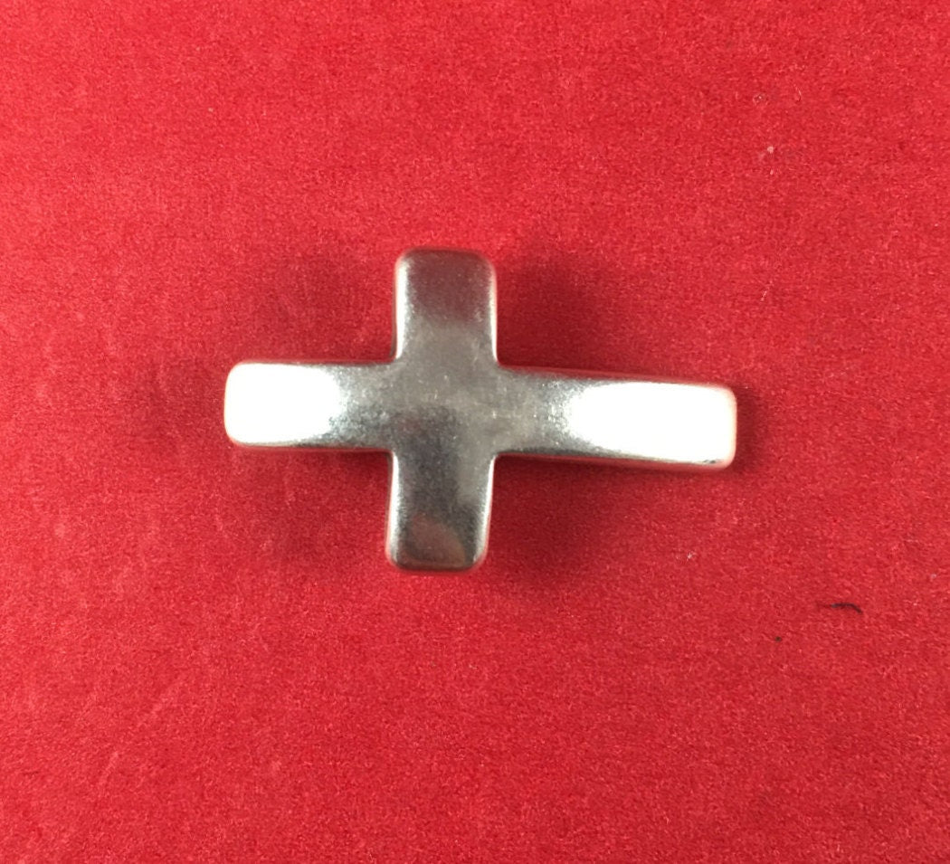 FS0021>>MADE in EUROPE zamak cross slider, zamak cross finding, flat cord slider, 10mm flat cord cross slider Qty1