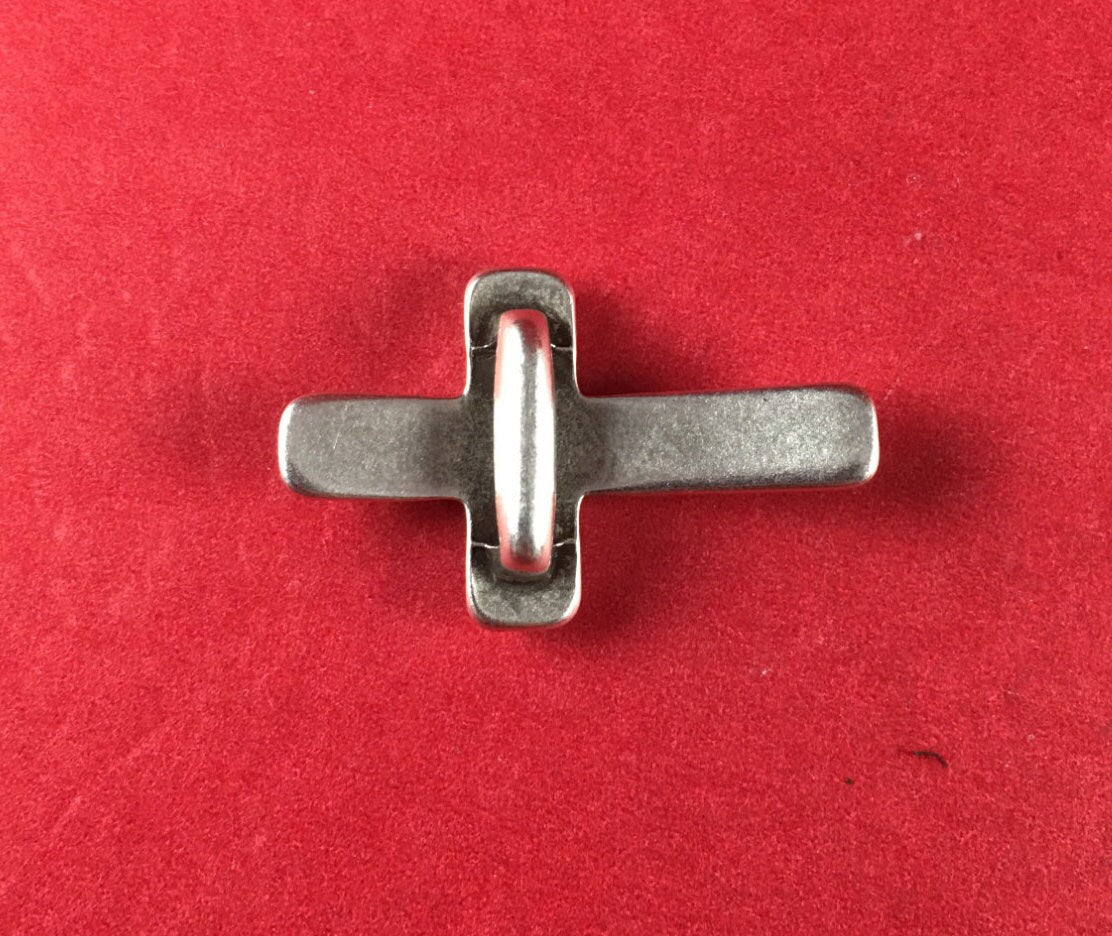 FS0021>>MADE in EUROPE zamak cross slider, zamak cross finding, flat cord slider, 10mm flat cord cross slider Qty1