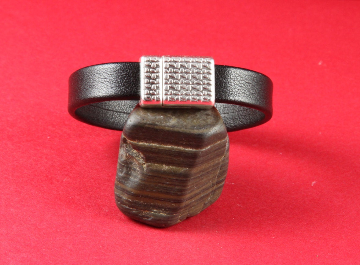 FC0044>>MADE in EUROPE zamak clasp, 10mm flat cord clasp, flat leather cord clasp, silverclasp Qty1