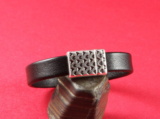 FC0240>>MADE in EUROPE zamak clasp, 10mm flat cord clasp, flat leather cord clasp, silver clasp for 10mm Qty1