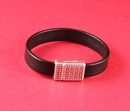 FC0044>>MADE in EUROPE zamak clasp, 10mm flat cord clasp, flat leather cord clasp, silverclasp Qty1