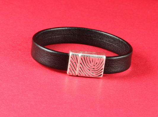 FC0244>>MADE in EUROPE zamak clasp, 10mm flat cord clasp, fingerprint  clasp, silver clasp, Qty1
