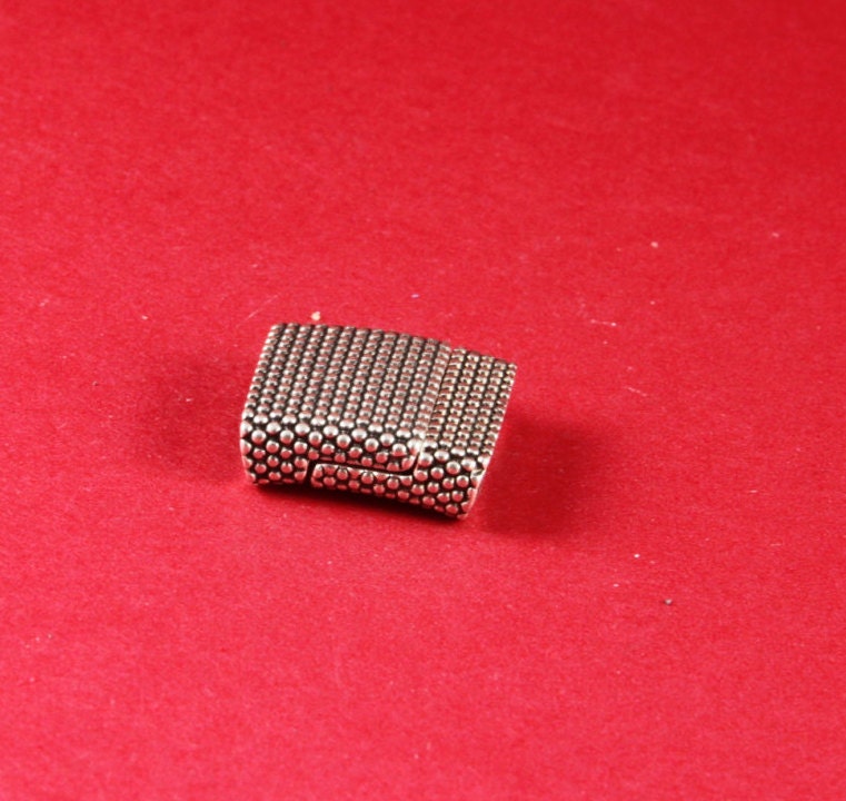 FC0247>>MADE in EUROPE zamak clasp, 15mm flat cord clasp, large  clasp, silver clasp Qty1
