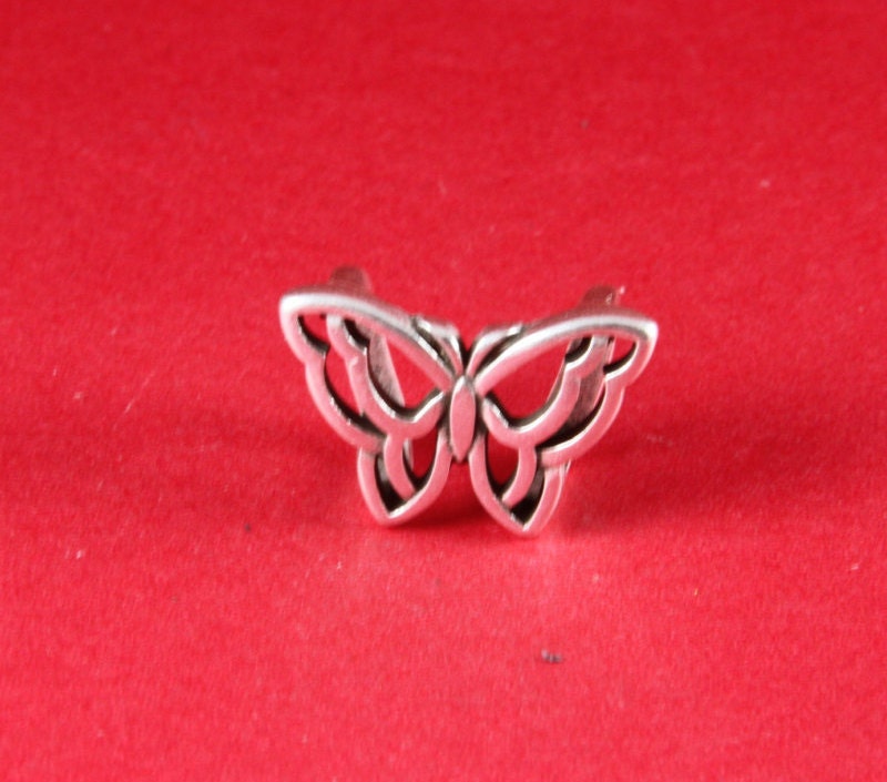 LS0067>>MADE IN EUROPE 2 zamak butterfly sliders, licorice butterfly slider, 10x6mm  sliders, silver butterfly sliders(8819-0077) Qty2