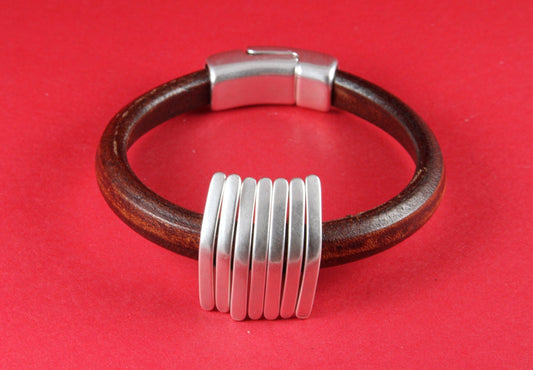 LS0068>>MADE IN EUROPE 5 zamak spike sliders, licorice spike slider, 10x6mm  sliders, silver spike sliders(8506-0077) Qty5