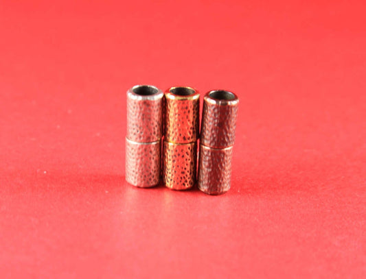 RC0035>>MADE IN EUROPE 5mm round cord clasp, 5mm round leather cord clasp, hammered clasp (XM5978)