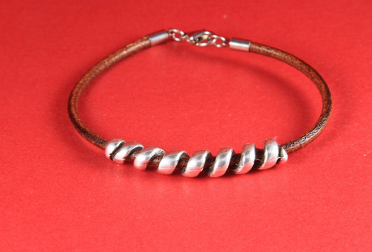 RS0001>>MADE IN EUROPE 2 zamak sliders, metal spiral tube, round cord slider , 3mm leather  slider (PF5008)Qty2