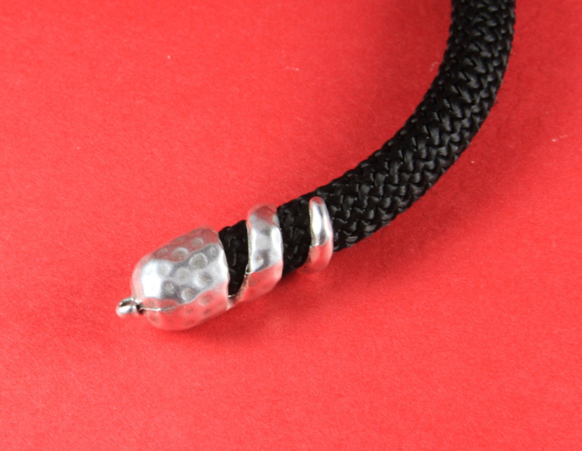 6/7 MADE IN EUROPE 2 zamak end caps, climbing cord ends, 10mm cord end, climbing cord hammered end caps Qty2