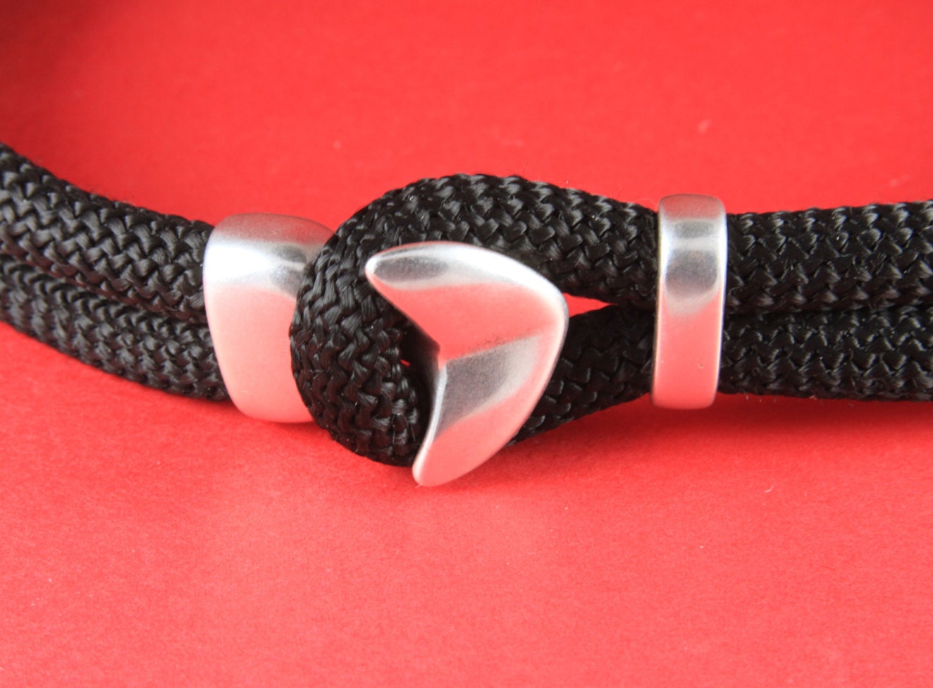 6/7 MADE IN EUROPE  zamak anchor hook, climbing cord anchor clasp,  double strand climbing cord anchor end  (8888-0077)Qty1