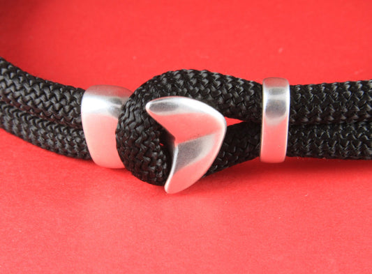 6/7 MADE IN EUROPE  zamak anchor hook, climbing cord anchor clasp,  double strand climbing cord anchor end  (8888-0077)Qty1
