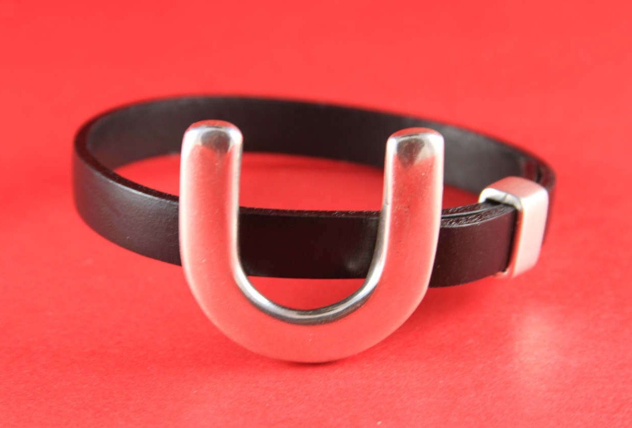 FC0253>>MADE in EUROPE zamak U clasp, U fastener clasp, 10mm cord clasp, flat cord clasp, horseshoe clasp, horse shoe clasp (4788/10) Qty1