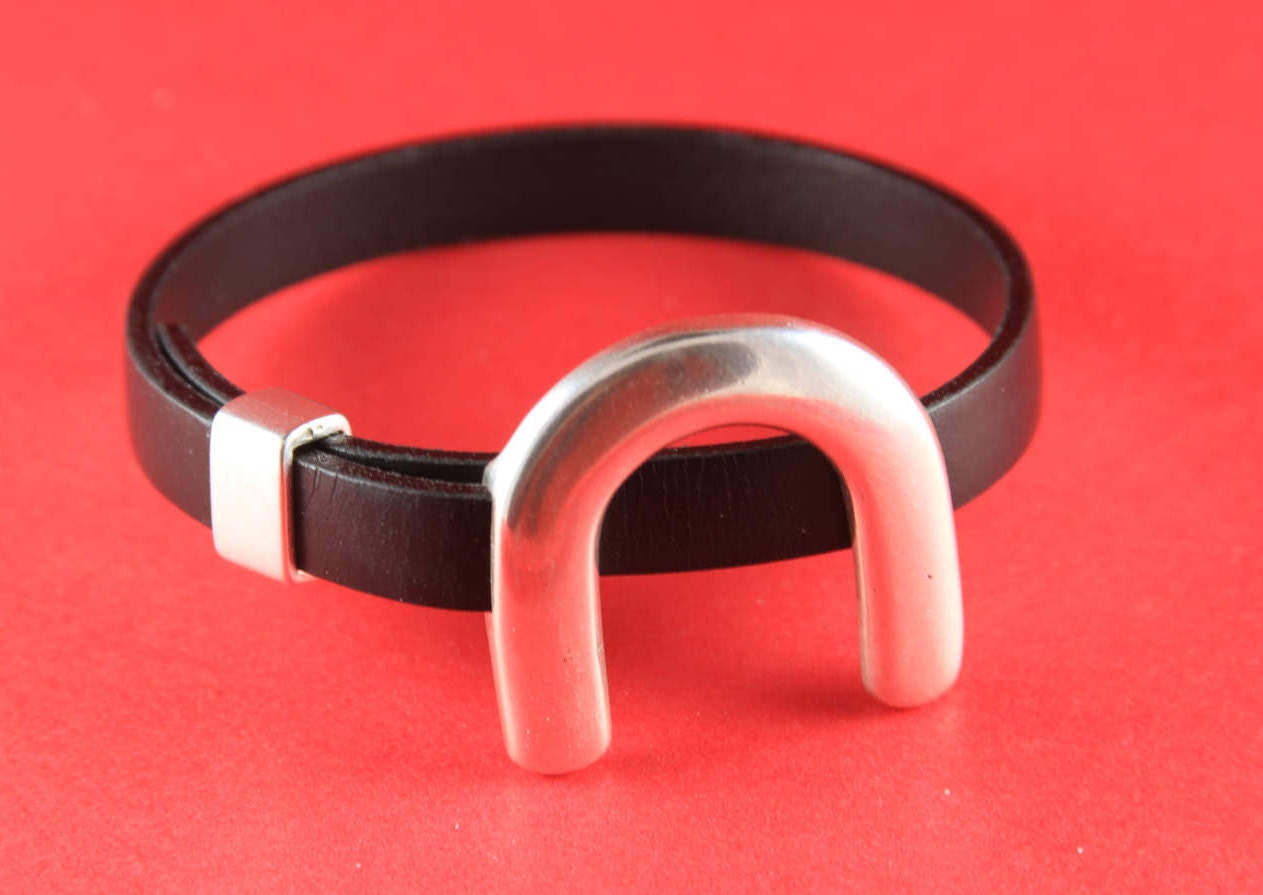 FC0253>>MADE in EUROPE zamak U clasp, U fastener clasp, 10mm cord clasp, flat cord clasp, horseshoe clasp, horse shoe clasp (4788/10) Qty1
