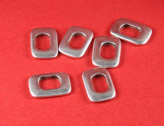 LS0014>>MADE IN EUROPE 5 zamak flat sliders, licorice ring slider, 10x6mm  sliders, silver ring sliders, Qty5