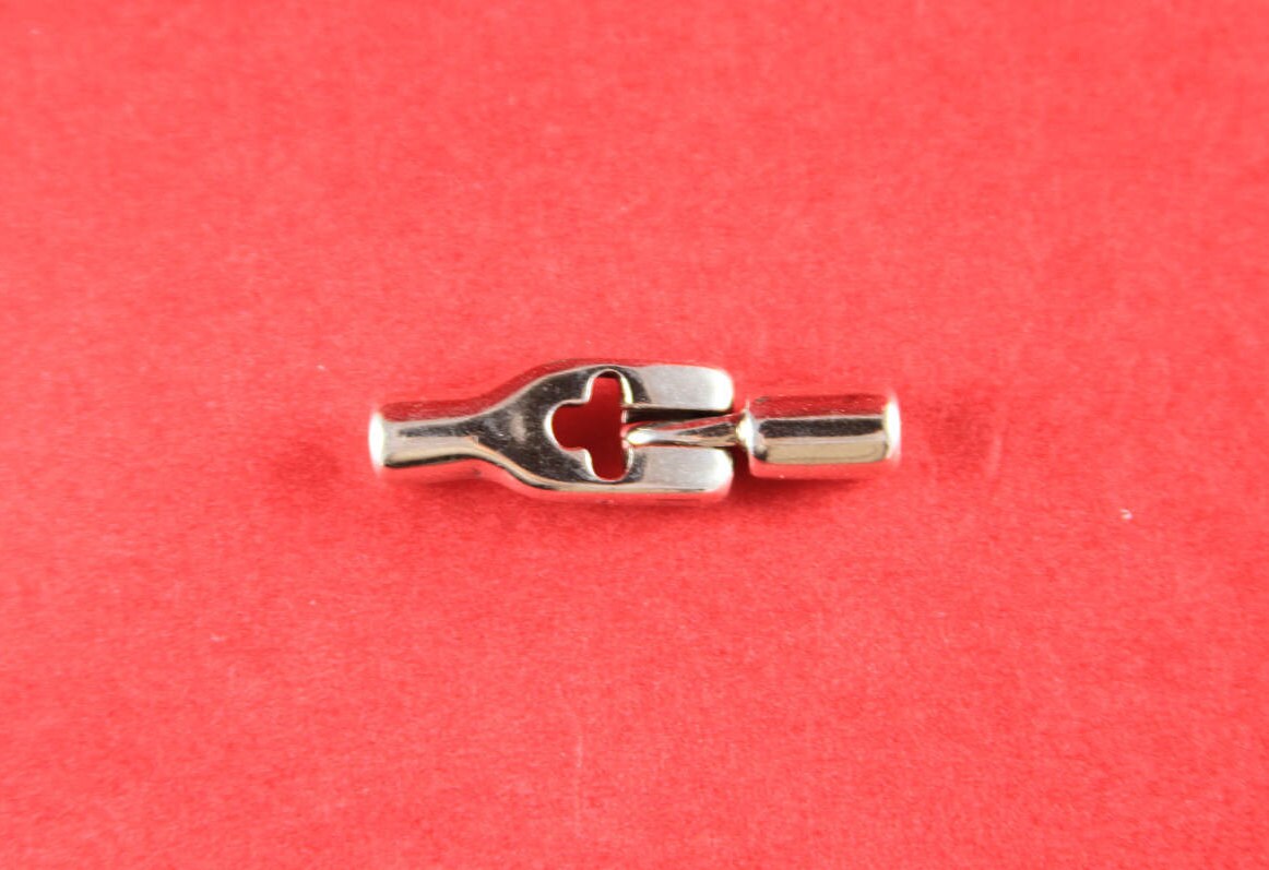 RC0081>>MADE in EUROPE  zamak hook clasps for round leather cord, 3mm cord zamak hook clasp (ABLZ130S) qty1