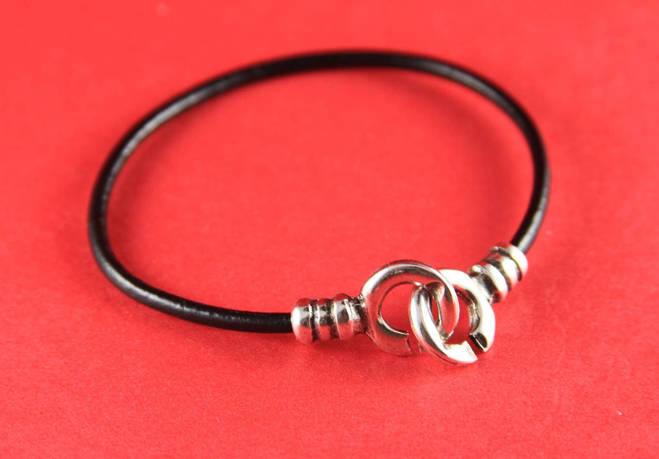 RC0104>>MADE in EUROPE 2 zamak hook clasps for round leather cord, 3mm cord zamak hook clasp (ABLZ137S) qty2