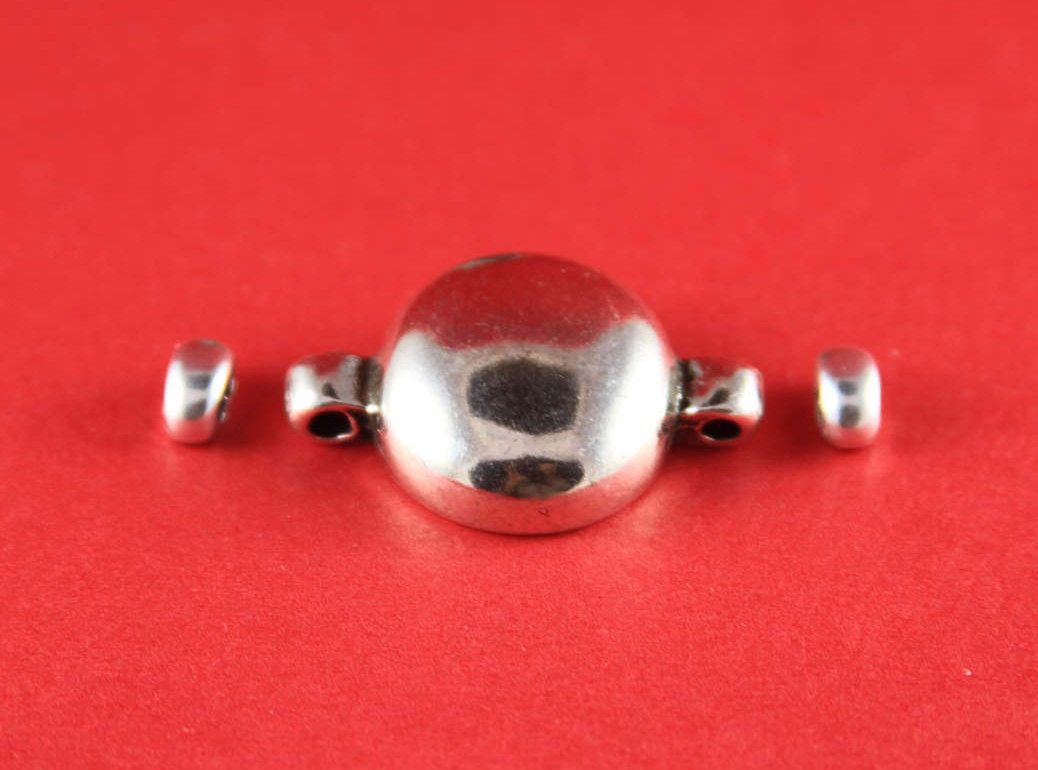 C0072>>MADE in EUROPE zamak connector+ 2 separators, two hole connector, bracelet connector,  silver connector (ABLZ93S) Qty1