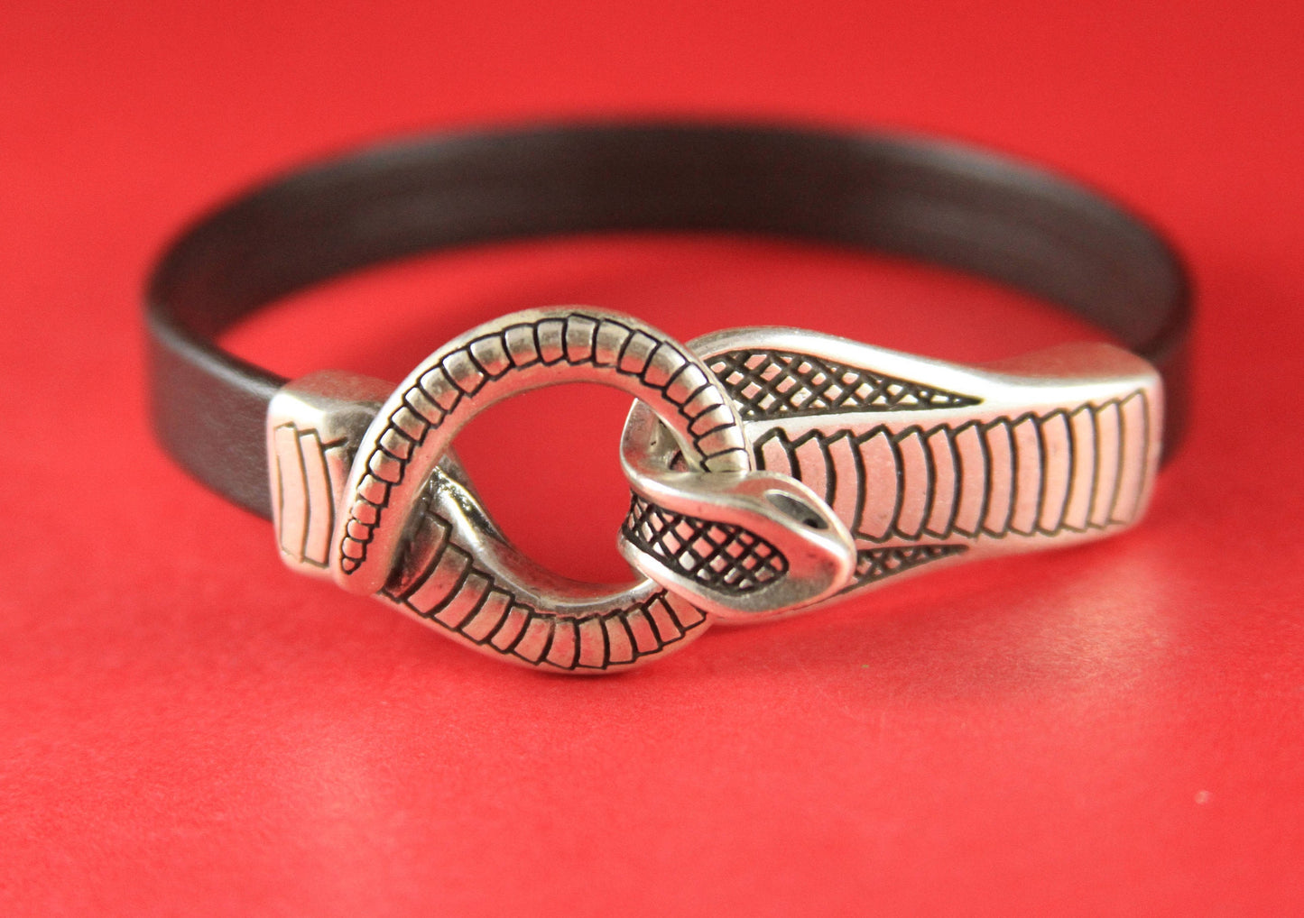 FC0005>> MADE in EUROPE zamak snake hook clasp, silver hook clasp, flat  cord snake clasp (77913/02) qty1