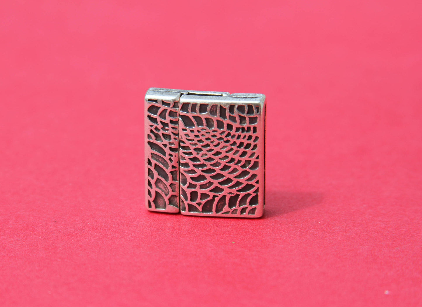 FC0073>>MADE in EUROPE zamak clasp, 20mm flat cord clasp, large clasp, silver clasp (78915/20) Qty1