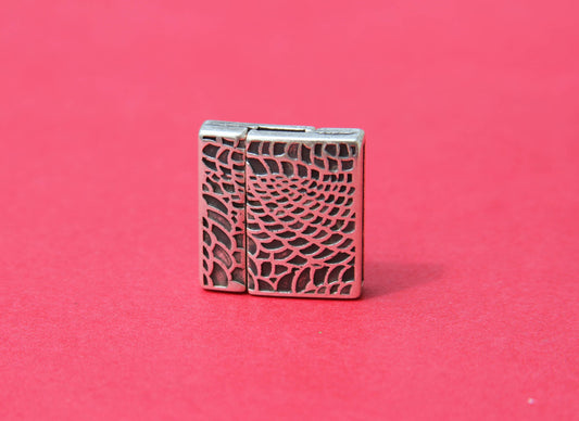 FC0073>>MADE in EUROPE zamak clasp, 20mm flat cord clasp, large clasp, silver clasp (78915/20) Qty1