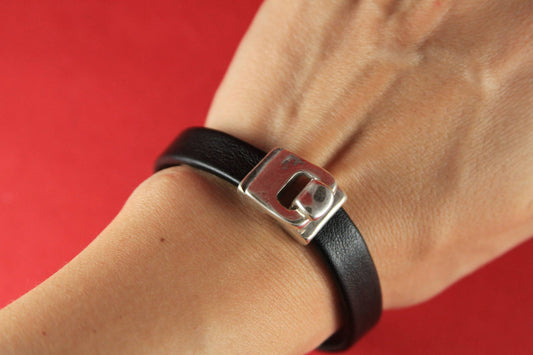 FC0148>>MADE in EUROPE zamak hook clasp, 10mm flat cord clasp, silver hook clasp (78861/10) Qty1