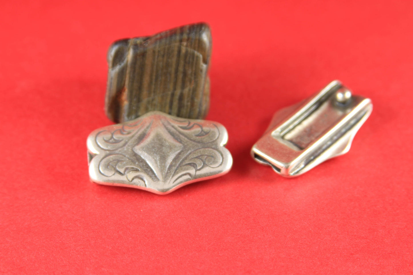 5A/5 MADE in EUROPE zamak fastener clasp + slider, 10mm flat cord fastener clasp, bracelet focal piece  (77952/10) Qty1