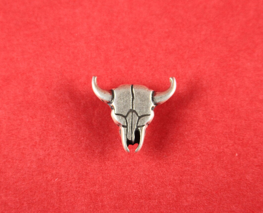 FS0594>> MADE in EUROPE 2 zamak bull skull sliders for 10mm flat leather, zamak slider for bracelet, 10mm flat cord slider Qty2