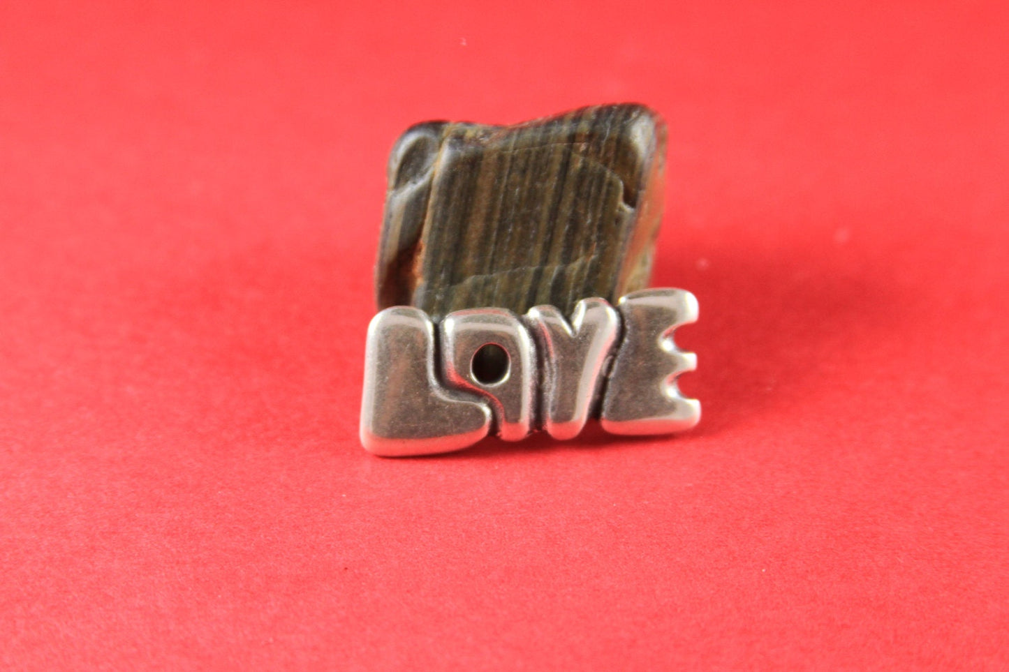 FS0330>>MADE in EUROPE zamak LOVE slider , zamak love connector, zamak slider for 10mm flat leather cord qty1