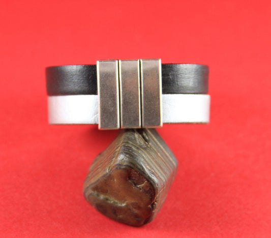FC0082>>MADE in EUROPE zamak clasp, 20mm flat cord clasp, large clasp, silver clasp Qty1