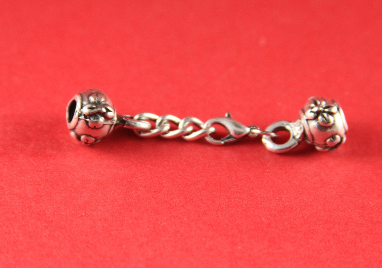 RC0007>>MADE in EUROPE Zamak 5mm round cord ends, 5mm cord clasp with extention chain, 5mm round cord adjustable floral clasp(77820/05)Qty1